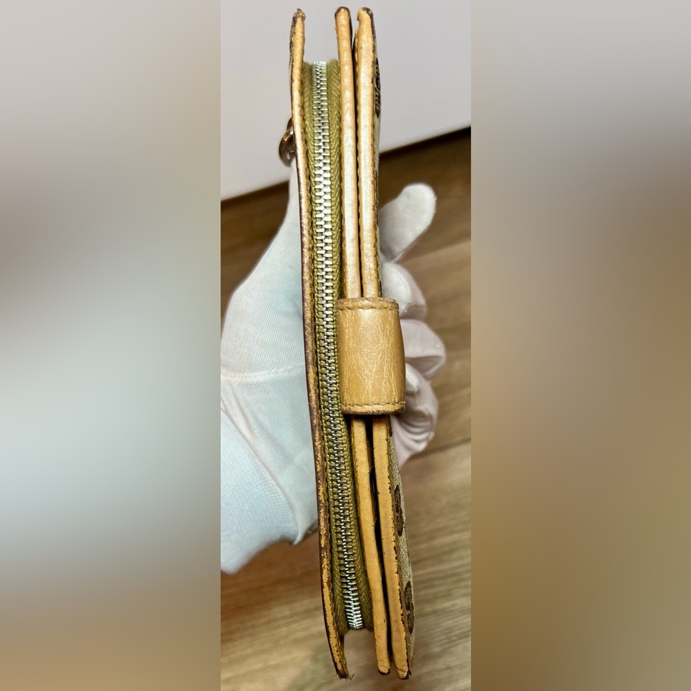 GUCCI Long Wallet with G Charm GG Canvas Leather in Beige - Picture 7 of 13